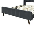 Sophisticated Gray Velvet Full Size Upholstered Platform Bed Tufted