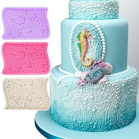 

Shengtu Fondant Mold Bubbles Pattern Not Sticky Reusable Chocolate Candy Paste Sugarcraft Mould for Bakery
