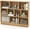 Natural, variant on 7 Cube Bookcase, 4-Tier Freestanding Bookshelf w/ 7 Open Compartments, 2 Anti-Tipping Kits, Modern Display Cabinet, 41" Wood Cubby Storage Organizer for Living Room, Bedroom, Natural