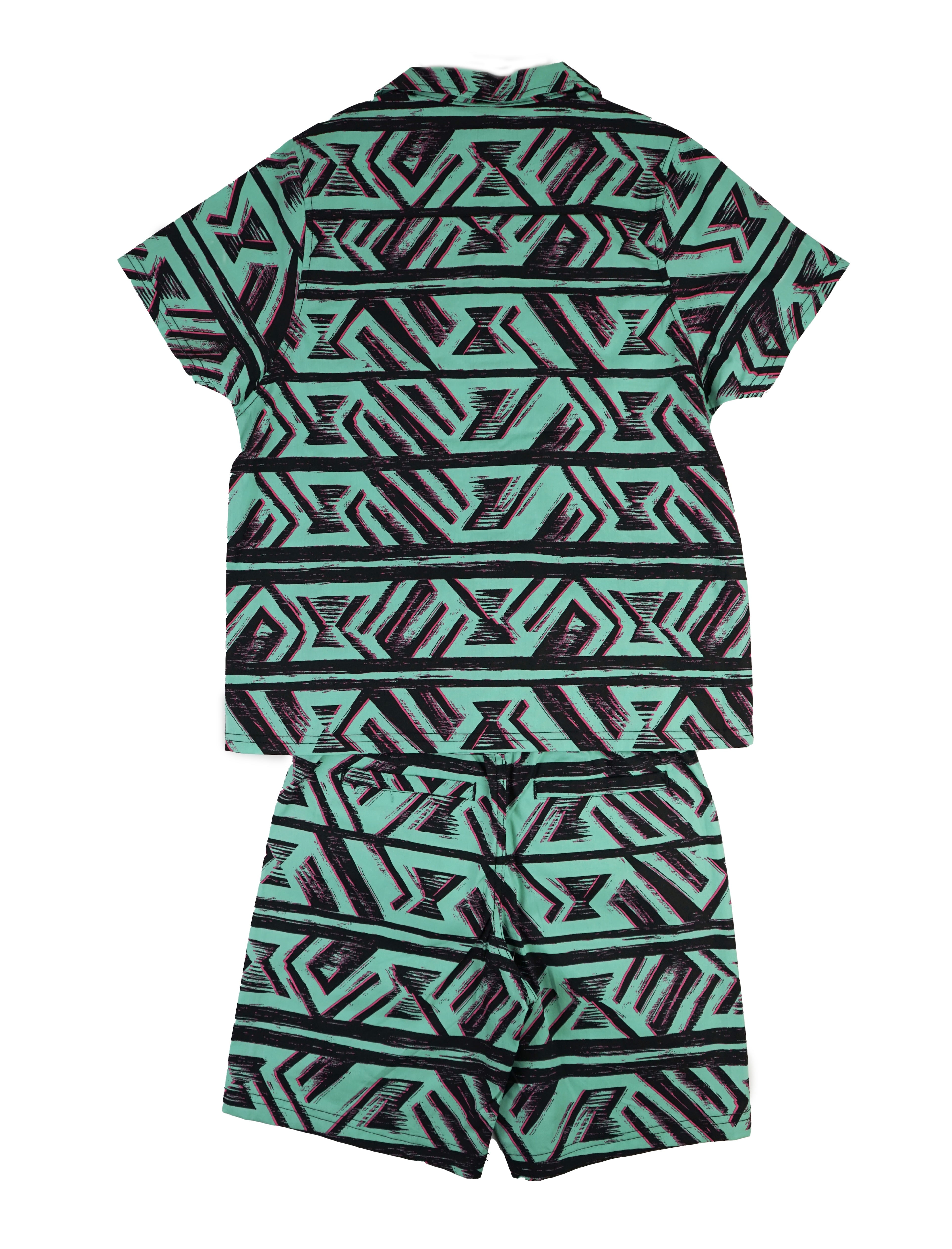 Maui and Sons Boys Cabana Set, Rumble Short Sleeve Set, Celadon, Resort-Ready Lightweight Set