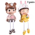 thumbnail image 4 of Coofit 2PCS Resin Ornament Creative Lovely Long Leg Tabletop Ornament Desk Decoration, 4 of 4