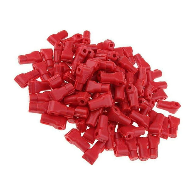 100x Crochet Anti-Perte pour Présentoir, Crochet de Détail Anti-Vol Rouge 7mm