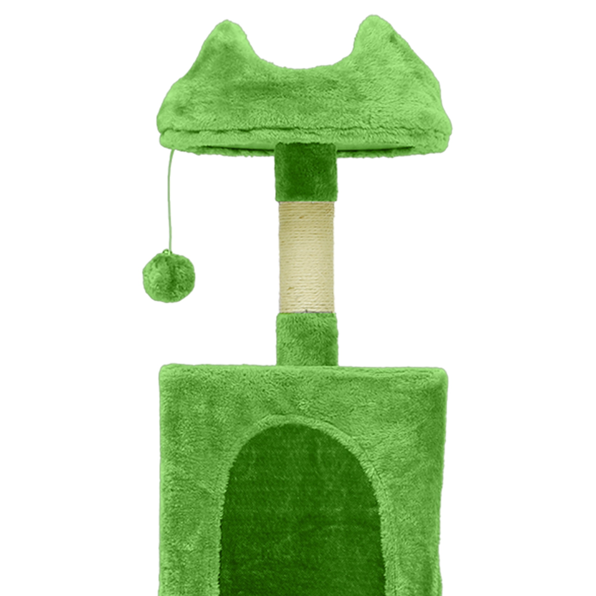 Uforic 54in Cat Tree Tower, Multi-Level Cat Condos, with Scratch Posts, Plush Top Perches, Hammock, Pet Play House, Green