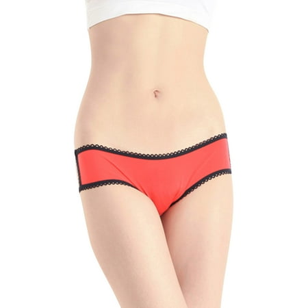 

Zuwimk Cotton Thongs For Women Womens Seamless Hipster Panties Stretch Breathable No Show Bikini Underwear Red One Size