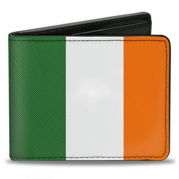 Buckle-Down Wallet, Bifold, Ireland Flag, Vegan Leather