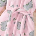 thumbnail image 6 of Tisuna Toddler Girls Boys Pajamas Dinosaur Print Long Sleeve Cute Ear Hooded Robe Warm Cute Autumn Winter Kids Robe Sleepwear Pink Size 4-5 Years, 6 of 8