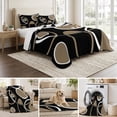 thumbnail image 6 of Twin XL Quilt Set 68''x98'', Black Brown Lightweight Bedspread Coverlet Set with 2 Pillow Shams, White Circle Modern Minimalist Geometric Breathable All Season Quilt Bedding for Dorm/Guest Room, 6 of 9