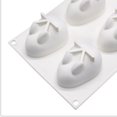 thumbnail image 4 of Pan para hornear con mousse de conejo 3d de 6 cavidades, molde de silicona de conejo de pascua para postre francés, loción de jabón, barra de loción para cupcakes, gelatina, gelatina, bandeja de cubit Feliz Sencillez, 4 of 5