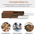thumbnail image 3 of TesNus Modern Extendable Sliding Top Coffee Table with Storage, White and Walnut MDF Rectangular Living Room Table, 3 of 8