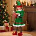 thumbnail image 4 of Elf Cosplay， Elf Outfits， Green Christmas Dress Costume Outfit Set for Holiday Party Celebrations Cosplay Clothes Elf Outfits Christmas Decoration Festive Role Play Dress Up Seasonal Events Gift, 4 of 9
