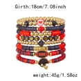 thumbnail image 6 of Football Fan Bracelet with Sports Theme Charms Stackable Design for Game Day Accessories Black Red Color Jewelry Gift, 6 of 7