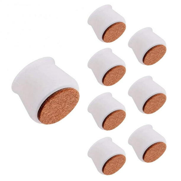 8PCS Furniture Leg Silicone Cap Cover Floor Protectors with Felt, Large