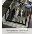 thumbnail image 4 of Yamazaki Home  Adjustable Pot Lid and Frying Pan Organizer, Steel, Holds 15.4 lbs - L 7.87 x W 13.78 x H  7.09 inches Black, 4 of 5