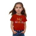 thumbnail image 5 of Byoo Summer Shirt for Little Girl Big Sister Letter Graphic Short Sleeve Top Basic Coton T Shirt for Children,Red, 5 of 8
