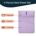 thumbnail image 2 of Kanak Bedding 4 Pieces Egyptian Cotton Sheet Set with 19" deep Pocket,1 Flat Sheet,1 Fitted And 2 Pillowcases, 1000TC( Olympic Queen,Lavender), 2 of 4