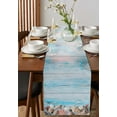 thumbnail image 4 of Summer Shell Starfish Wooden Board Table Runner Wedding Decor Table Runner Home Dining Coffee Table Decor Tablecloth, 4 of 6