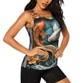 thumbnail image 2 of Gukieu Colorful Koi Fish Art Print Women's Quick-drying Fitness Vest, Round Neck Sleeveless Fitness T-shirt, Suitable for Yoga, Sports-Medium, 2 of 7
