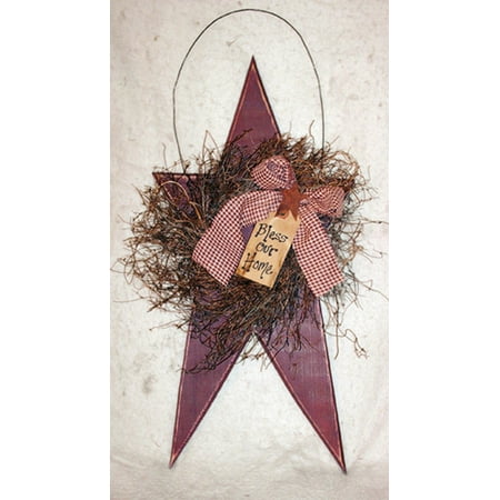 - Furniture Barn USA™ Primitive Rustic Decorative Large Hanging Star with Wreath