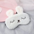 thumbnail image 2 of Antifaz para dormir de conejo de peluche, antifaz para ojos de animales de dibujos animados lindos para niños (Beige), 2 of 4