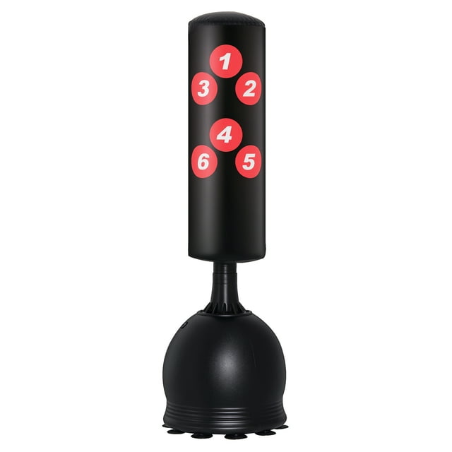Soozier 65" Standing Boxing Punching Bag with Refilled Base & Suction Cups