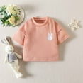 thumbnail image 5 of Zwiiyzr 0-24Months Baby Clothes 3 Piece Happy Easter Outfits Embroidered Bunny Candy Color T-Shirt Shorts Hat Suit Toddler Boys Girls Summer Spring Outfits Pink, 5 of 9
