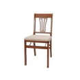 thumbnail image 6 of Stakmore Urn-Back Solid Wood and Cream Upholstered Folding Chair, Set of 2, Cherry Finish, 6 of 8