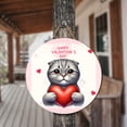 thumbnail image 3 of Happy Valentine's Day Scottish Fold Brings Love Heart Round Wood Sign Cat Lover Kitten Owner Gifts Hanging Wall Home Decor - 02028, 3 of 5