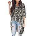 thumbnail image 4 of Blusa informal con estampado de leopardo y manga de murciélago irregular con cuello en V para mujer Fridja gope2056, 4 of 9