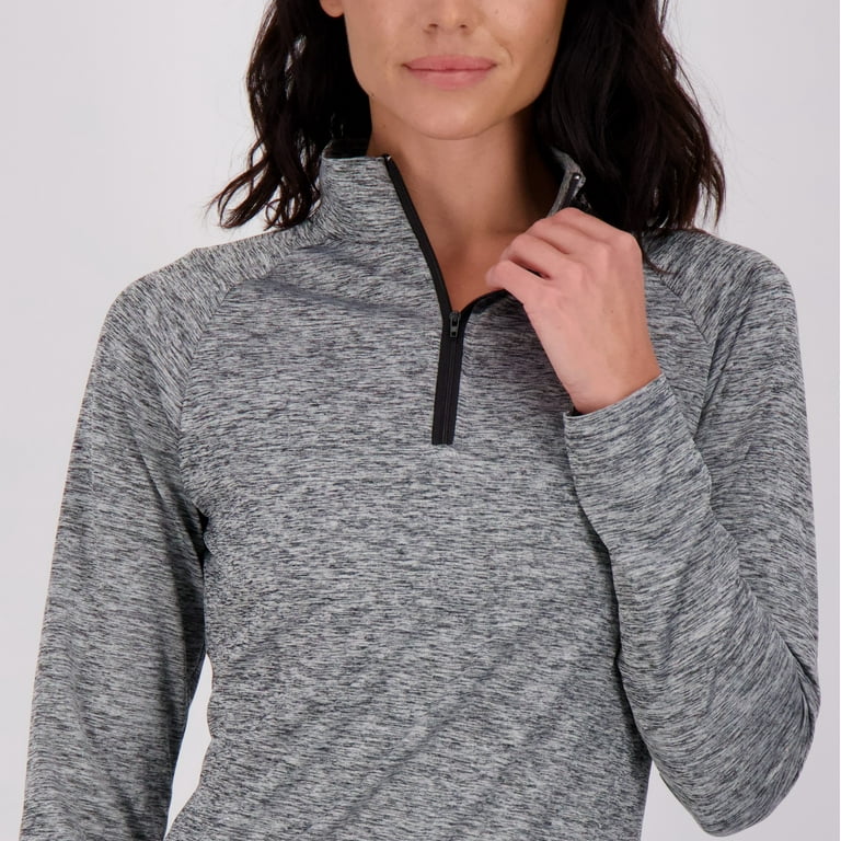 Real Essentials 3 Pack: Womens Dry-Fit Long Sleeve Quarter Zip & Full Zip  Up Hoodie Workout Jacket (Available in Plus)