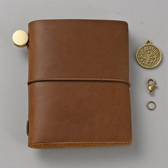Small Leather Journal 3.3x3.1 Notebook Carving Travel Vintage Daily Blank Paper Refillable 128 Pages Bound Portable Notepad for Man Women Gifts