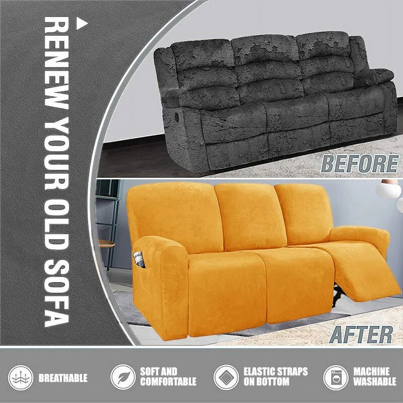 CHUNTIAN Velvet Recliner Sofa Cover Elastic Armchair Chair Covers Lazy Boy Relax Reclining Sofa Seat Cover For Living Room 1/2/3/4 Seats