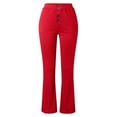 thumbnail image 5 of Work Pants Women, Audhol Womens Flare Leggings with Pockets Yoga Pants High Waisted Bottoms Comfy Workout Business Trousers Womens Dress Pants Red S, 5 of 8