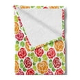 thumbnail image 2 of Rose Soft Flannel Fleece Blanket, Abstract Flowers with Lively Colored Petals and Green Leaves Botanical Summer Garden, Cozy Plush for Indoor and Outdoor Use, 50" x 70", Multicolor, by Ambesonne, 2 of 5