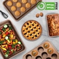 thumbnail image 3 of 6-Piece Nonstick Bakeware Set, Carbon Steel Baking Pans with Gold Finish for Cookies Cakes Bread, 3 of 6