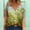 Yellow, variant on Ichuanyi Womens Shirts , Fashion Women V-neck Short Sleeve Floral Printed Casual Loose T-Shirt Top Blouse