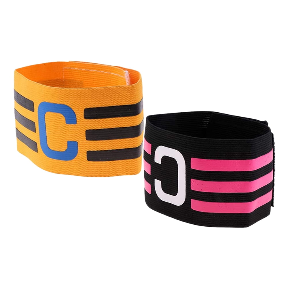 Lot De 6 Brassards Capitaine Football Réglables - Multicolores (Rouge, Bleu, Jaune, Vert, Orange, Rose) - Élastique Confortable Pour Foot, Rugby, Hockey