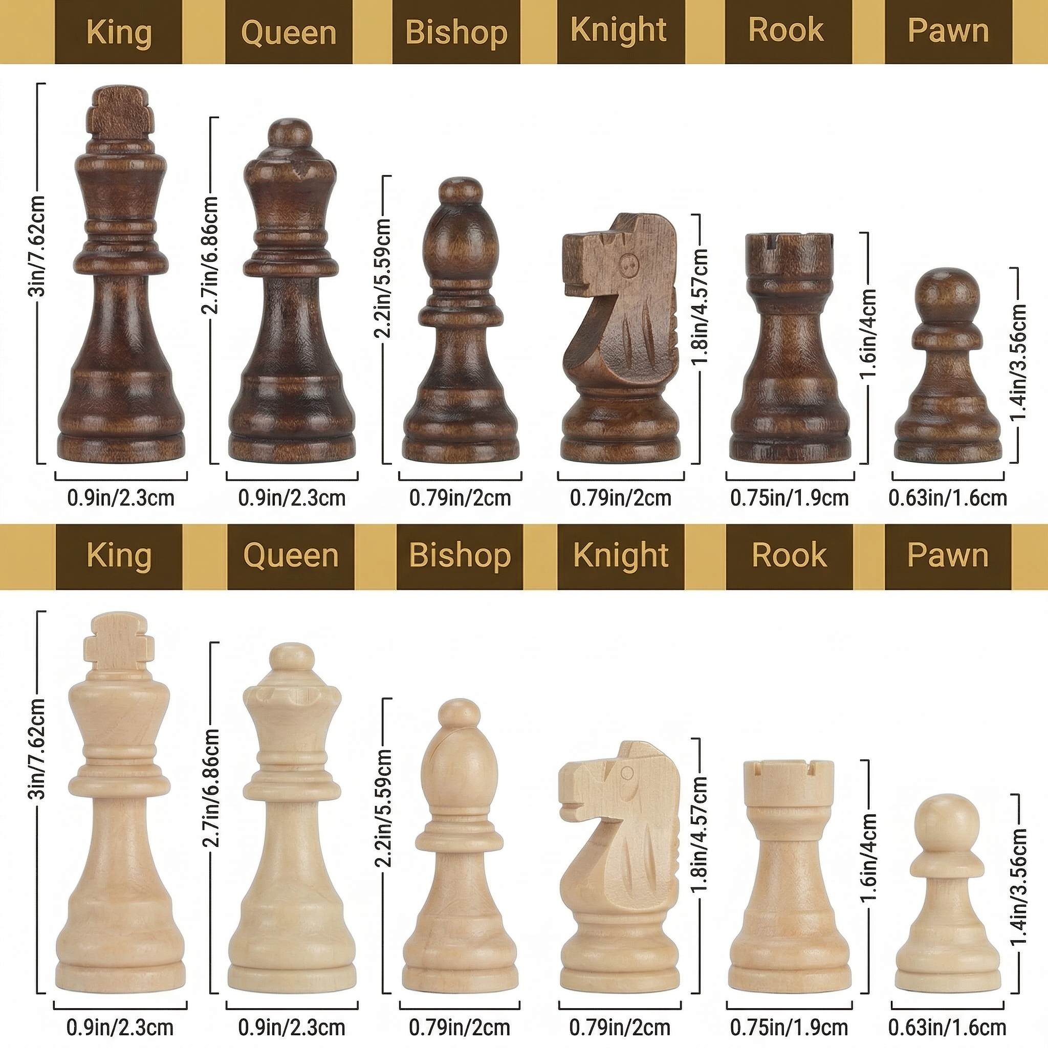 Morfeiy Magnetic Wooden Chess Set, 15-Inch Folding Board photo 8