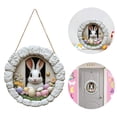thumbnail image 2 of YWIYIUD 1PC Easter Wreath Rabbit Wooden Front Door Wreath 12 Inch, Easter Rabbit Eggs Wooden Sign, Round Easter Hanging Sign for Holiday Home Door Wall Farmhouse Decorations Indoors Outdoors, 2 of 9
