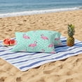 thumbnail image 6 of 2 Pack Outdoor Waterproof Throw Pillow Covers,Summer Pink Flamingo Decorative Rectangle Pillow Case Patio Pillowcases for Chair Couch Sofa 20x12in, 6 of 9