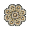 thumbnail image 2 of Ox Bay Eva 4' Round Gray/Yellow Floral Medallion Indoor Area Rug, 2 of 8