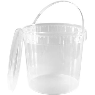  4 Gallon Square Bucket with Lid & Plastic Handles, Food Storage  Pail, Heavy Duty & Durable, HPDE BPA Free (1) : Home & Kitchen