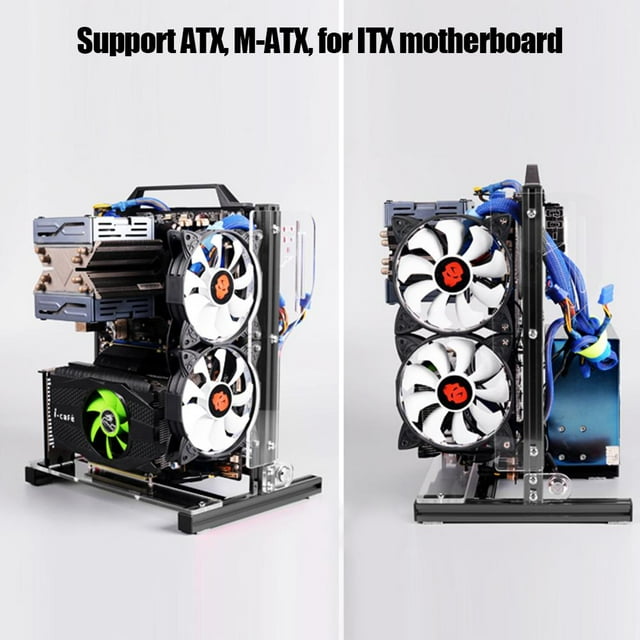Ccdes Motherboard Case,ATX/M-ATX/ ITX Open Chassis Vertical Overclocking Test Platform Chassis Rack + Handle, Open Chassis