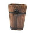 thumbnail image 3 of S SERENABLE Jardinière en Tonneau en Bois Pot de Fleurs Rustique pour Entrée de Cour Intérieur/extérieur m, 3 of 9