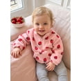 thumbnail image 6 of RUINIXCW Toddler Baby Girl Fleece Sweatshirt Infant Girls Fall Winter Warm Clothes Strawberry Print Long Sleeve Half Zip Front Pocket Pullovers Tops, 6 of 10