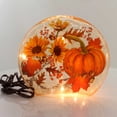 thumbnail image 2 of Stony Creek FALL LIGHTED ROUND GLASS VASE Glass Autumn Hsf7261 Orange, 2 of 2