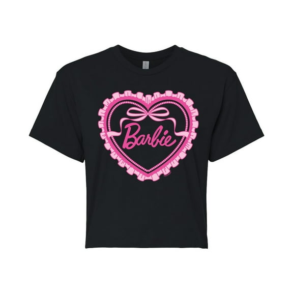 Barbie - Coquette Heart - Juniors Cropped Graphic T-Shirt