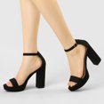 thumbnail image 2 of BLISSFUL STEP Women's Open Toe Platform Ankle Strap Chunky Heel Sandals, 2 of 7