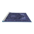 thumbnail image 2 of Ahgly Company Machine Washable Indoor Round Medallion Blue Traditional Area Rugs, 4' Round, 2 of 4