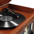 thumbnail image 3 of Victrola Aviator Tocadiscos Bluetooth 8 en 1 y centro multimedia con parlantes estéreo incorporados - Tocadiscos de 3 velocidades, grabación de vinilo a MP3, transmisión inalámbrica de música, caoba Victrola ‎VTA-754B, 3 of 5