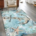 thumbnail image 3 of Teal Anchor Coastal Large Area Rugs for Bedroom Living Room, Soft Non Slip Carpet Bedside Rug, Nautical Summer Beach Starfish Botanical Rectangular Floor Cover Kitchen Accent Rug 2.7'x5' for Office, 3 of 9